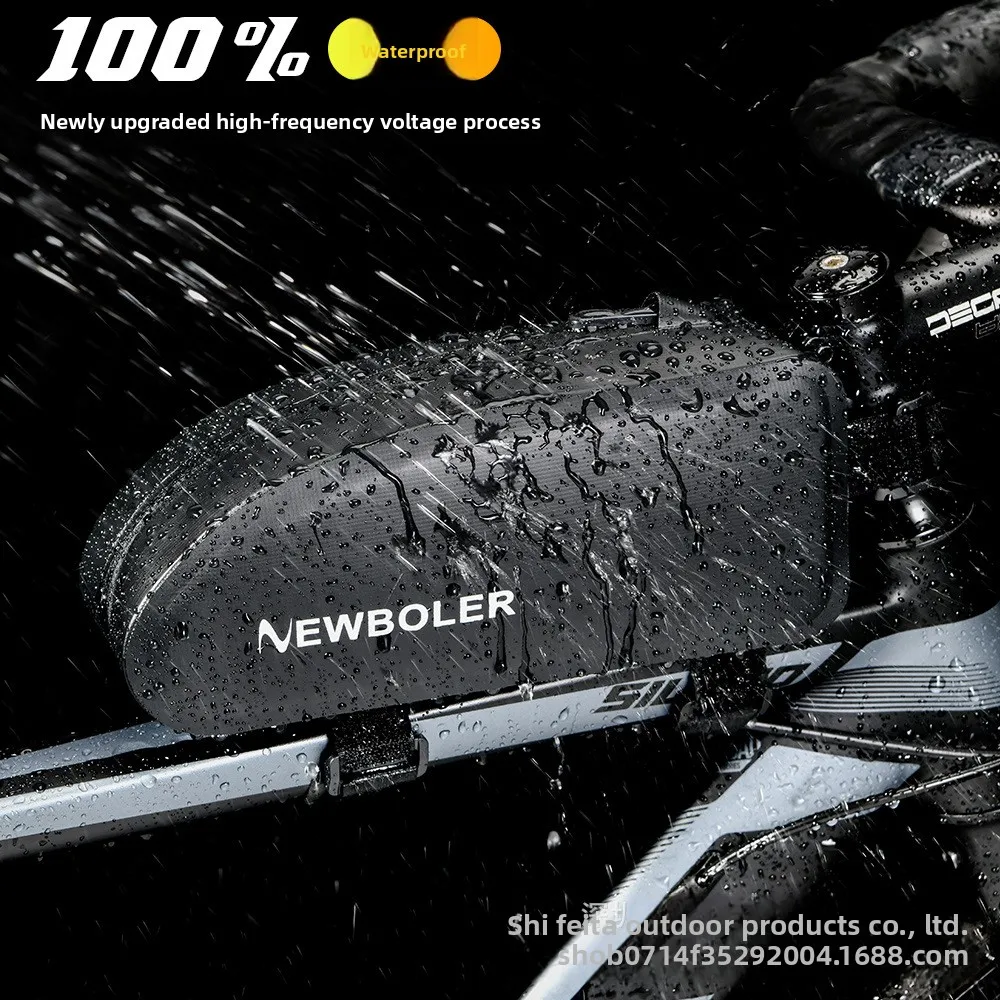 

Black Waterproof Large-Capacity Bike Frame Bag - MTB/Road Cycling Front Tube Top Pannier Bicycle Accessories