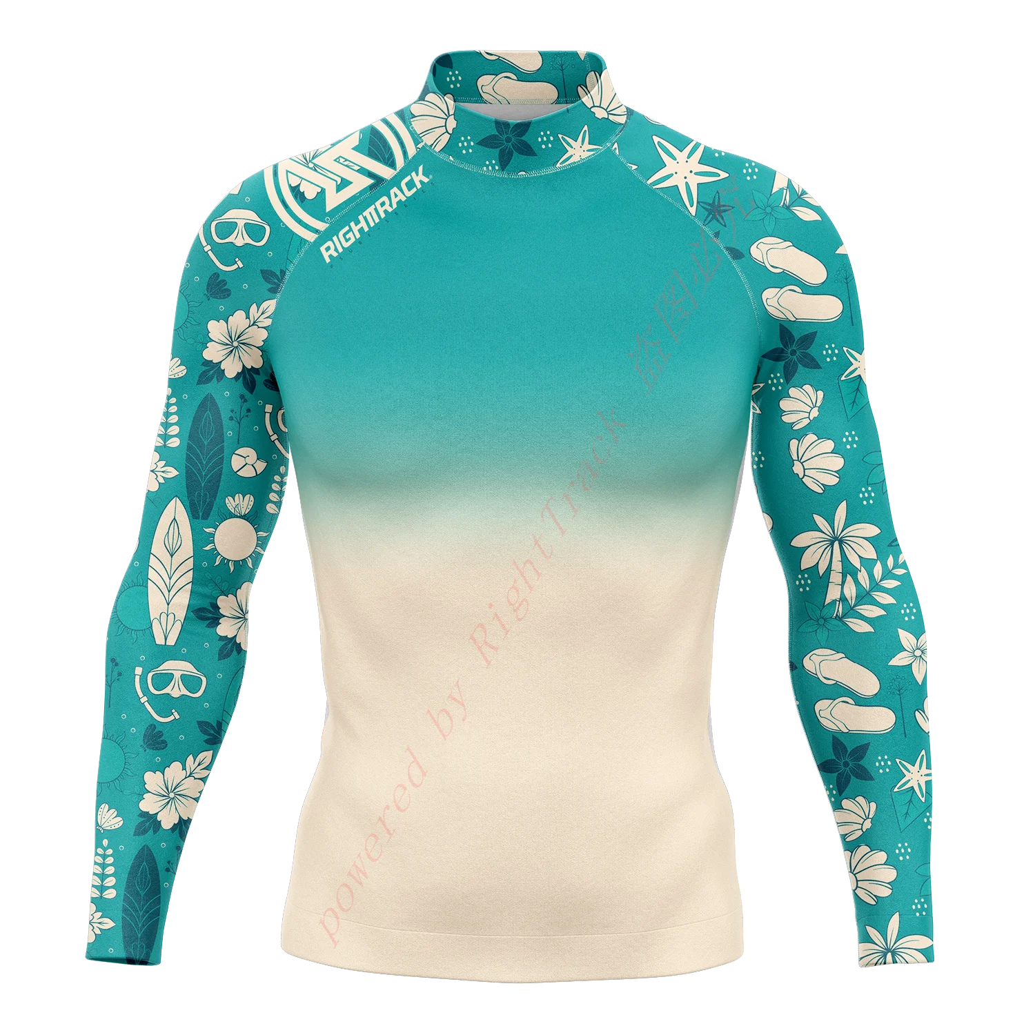 Neue Sommer Herren Rash guard Langarm Surf hemden Sonnenschutz Lycra Stoff Surf Sweatshirt UV-Schutz Right track Bade bekleidung