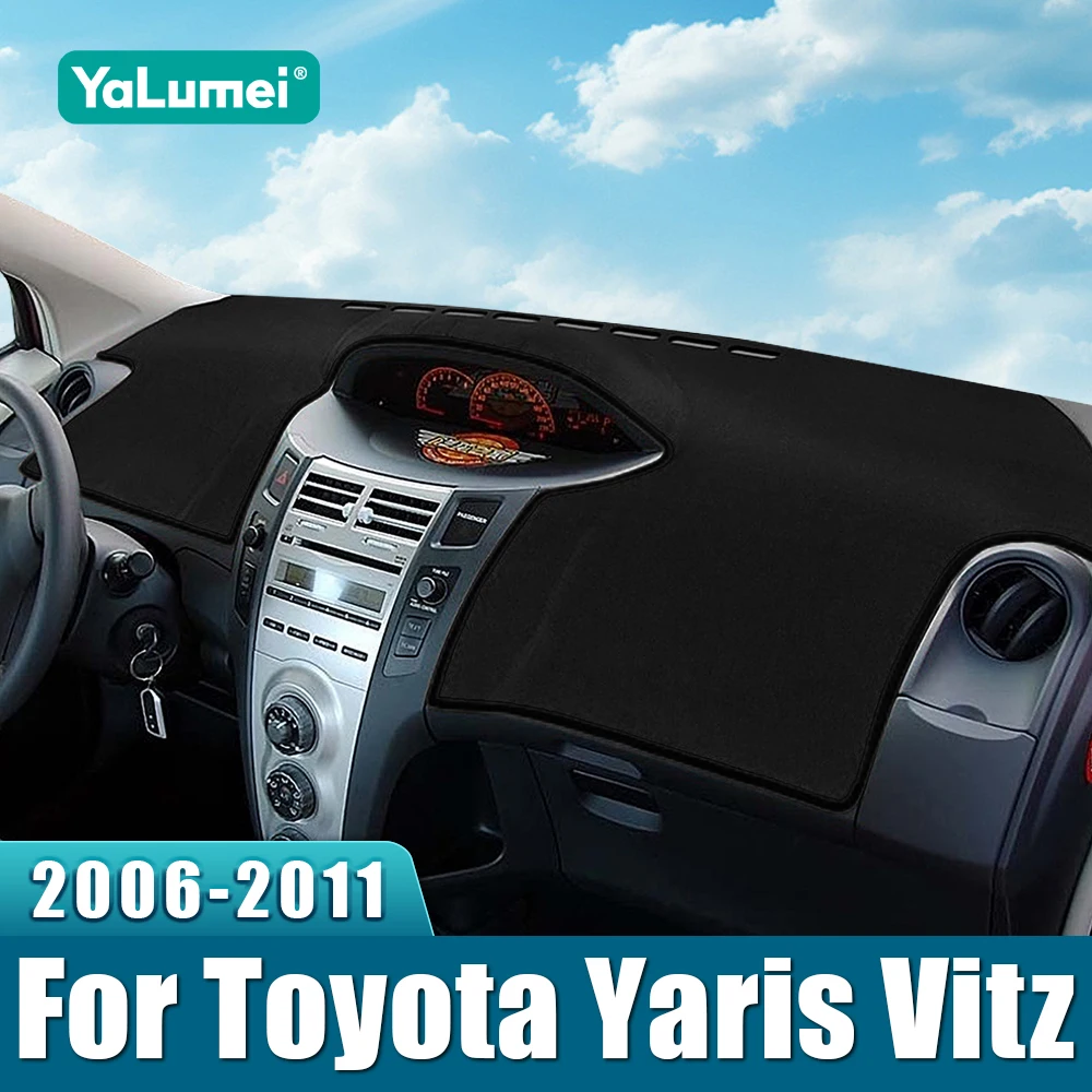 

Коврик на приборную панель автомобиля для Toyota Yaris Vitz 2006, 2007, 2008, 2009, 2010, 2011, нескользящая нескользящая накладка на приборную столу, аксессуары