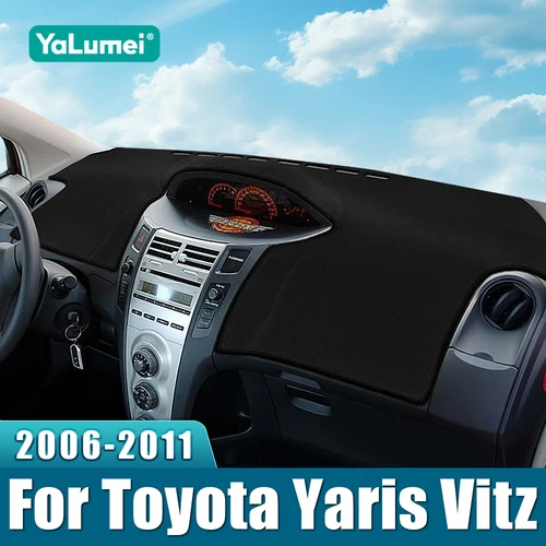 Imagen 1 del producto Alfombrilla de cubierta para salpicadero de coche, accesorios antideslizantes para escritorio de instrumentos, para Toyota Yaris Vitz 2006 2007 2008 2009 2010 2011