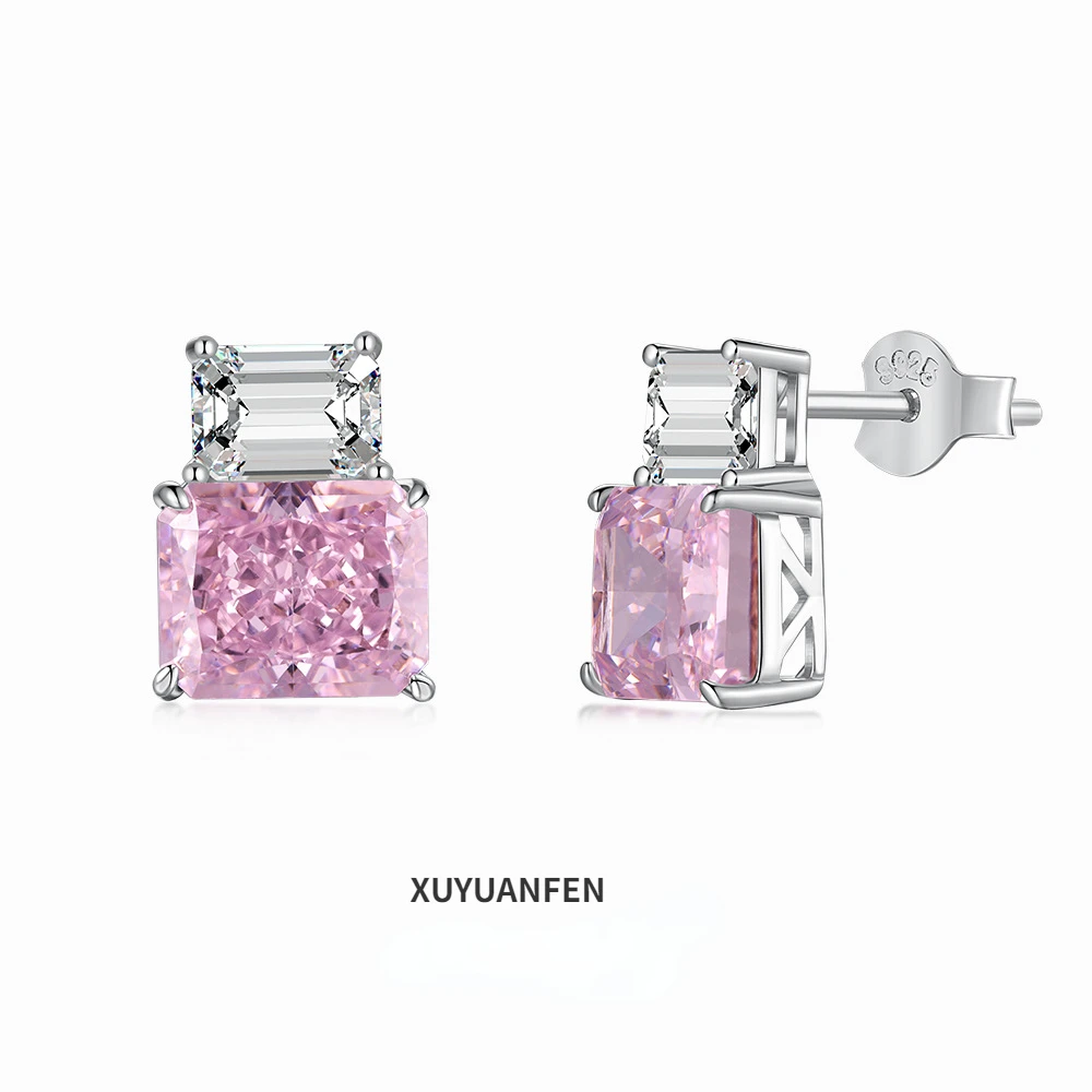 

XUYUANFEN Cross-border New S925 Pure Silver Ear Nail Female Perfume Bottle Design 8A Zircon Ice Cut Senior Female Jewelry