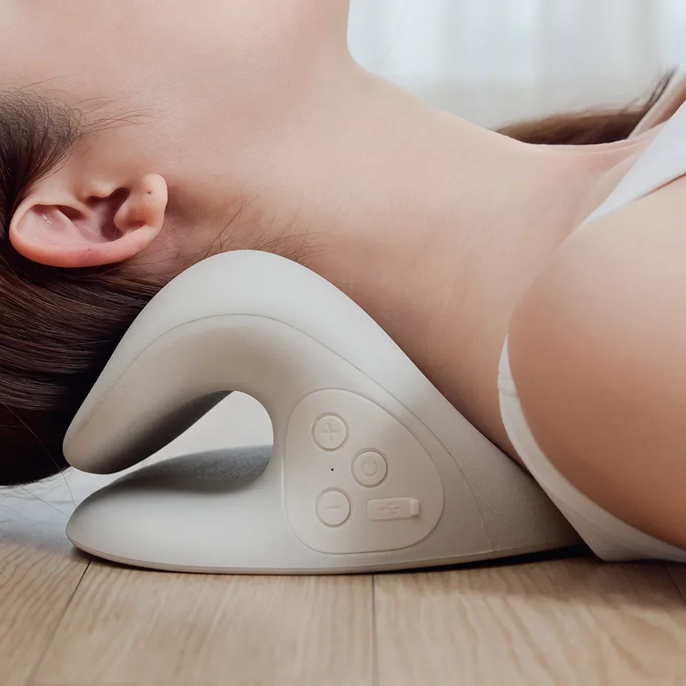 

Wireless Neck Massager Cervical Stretching Heated Ems Low Frequency Massager Type C Charge