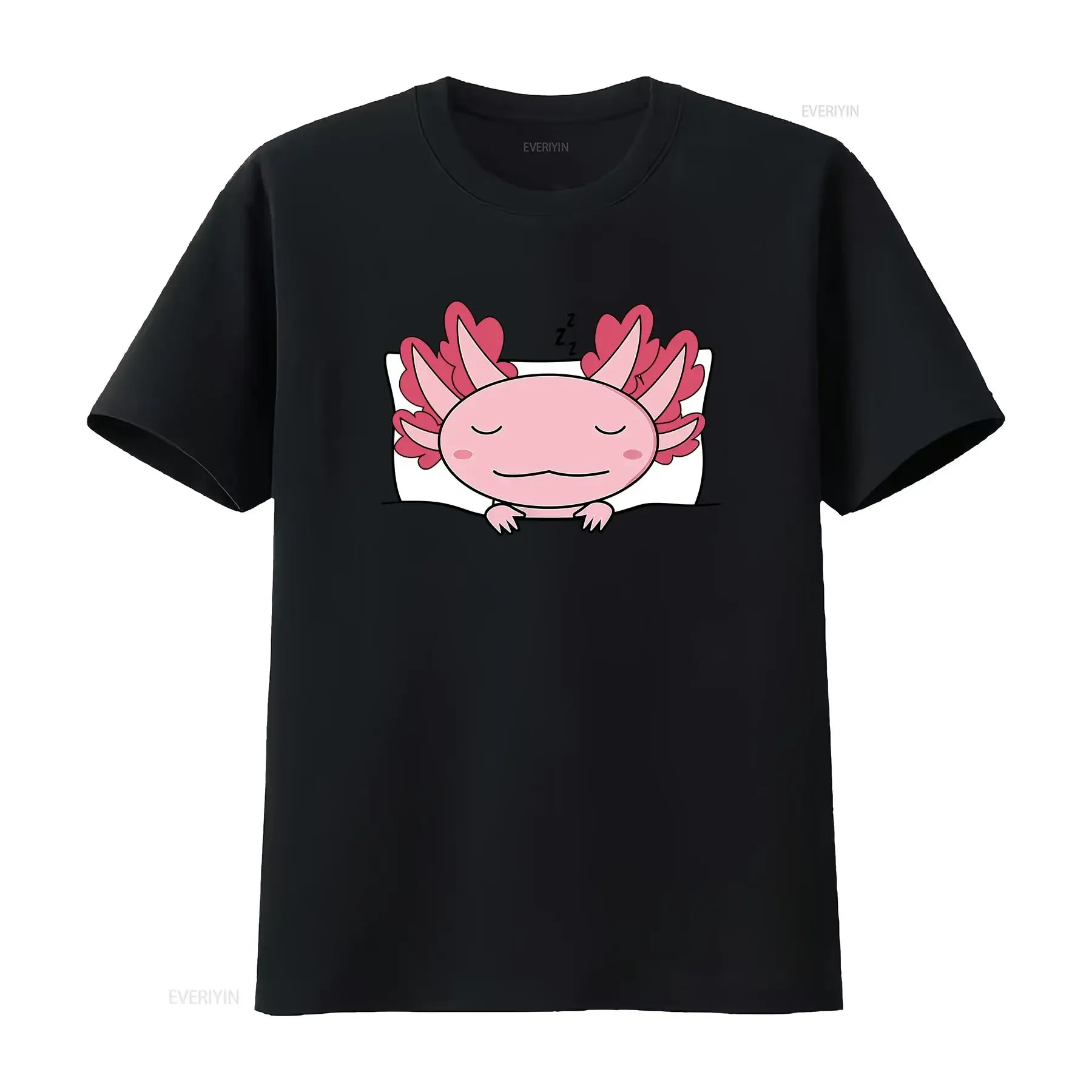 Relaxolotl Cute Sleeping Napping Axolotl T Shirt  vintage Washed streetwear Unisex designer clothes Top For Everyday Wear