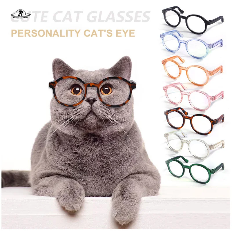 Pet Cute Glasses Plastic Transparent Cat Sun Glasses Dog Teddy Personality Funny Pet Dress Up Pet Supply Decoration Accessories