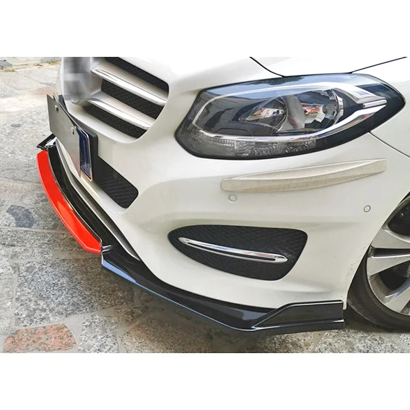 Front Bumper Spoiler Carbon Surface Contrast Color Design Protector Plate Lip Body Kit Chin Shovel For Benz B180 200 2018 2019