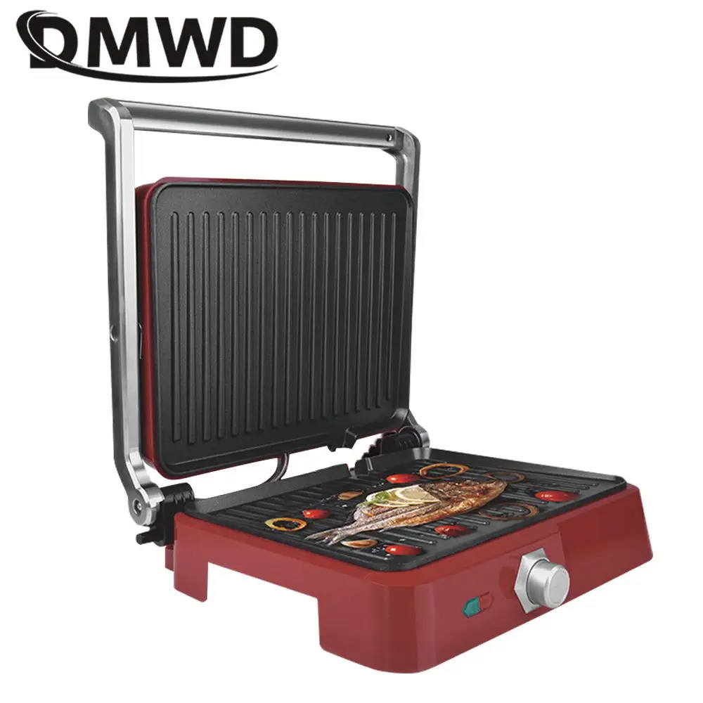 DMWD 1800W Electric Grill Multifunction Barbecue Machine Double-sided Heating Frying Pan Meat Roaster Steak Maker BBQ Tool 220V