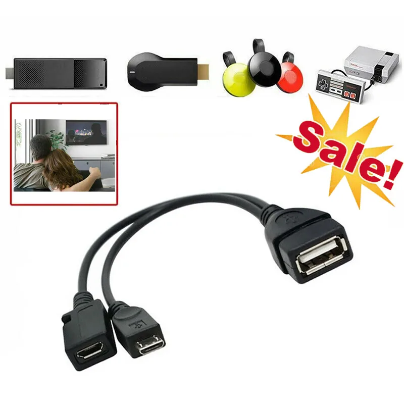 لمنفذ USB OTG مهائي كابلات f Firestick 4K Stick Amazon TV USB إضافة مجموعة لوحة المفاتيح -