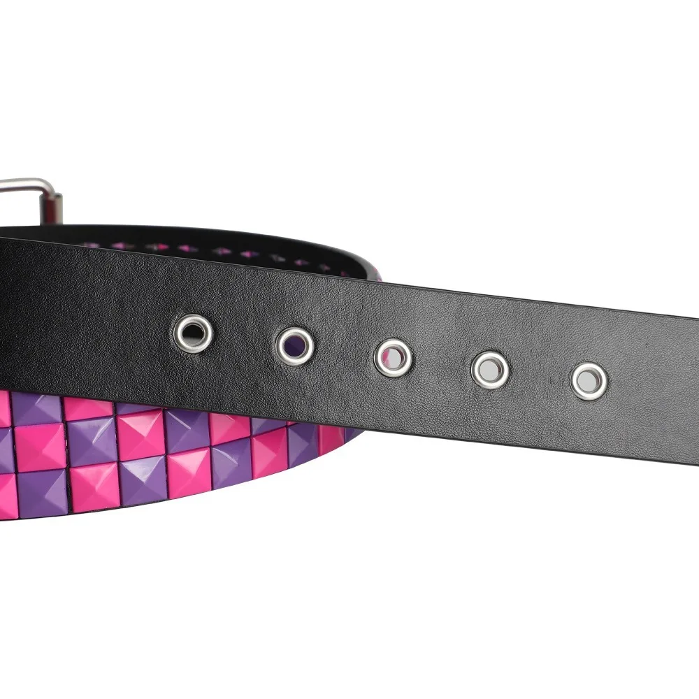 Y2k عارضة الشرير برشام حزام روك نمط تنوعا حزام معدني ثقيل متعدد الألوان قابل للتعديل حزام البنطال الجينز للجنسين