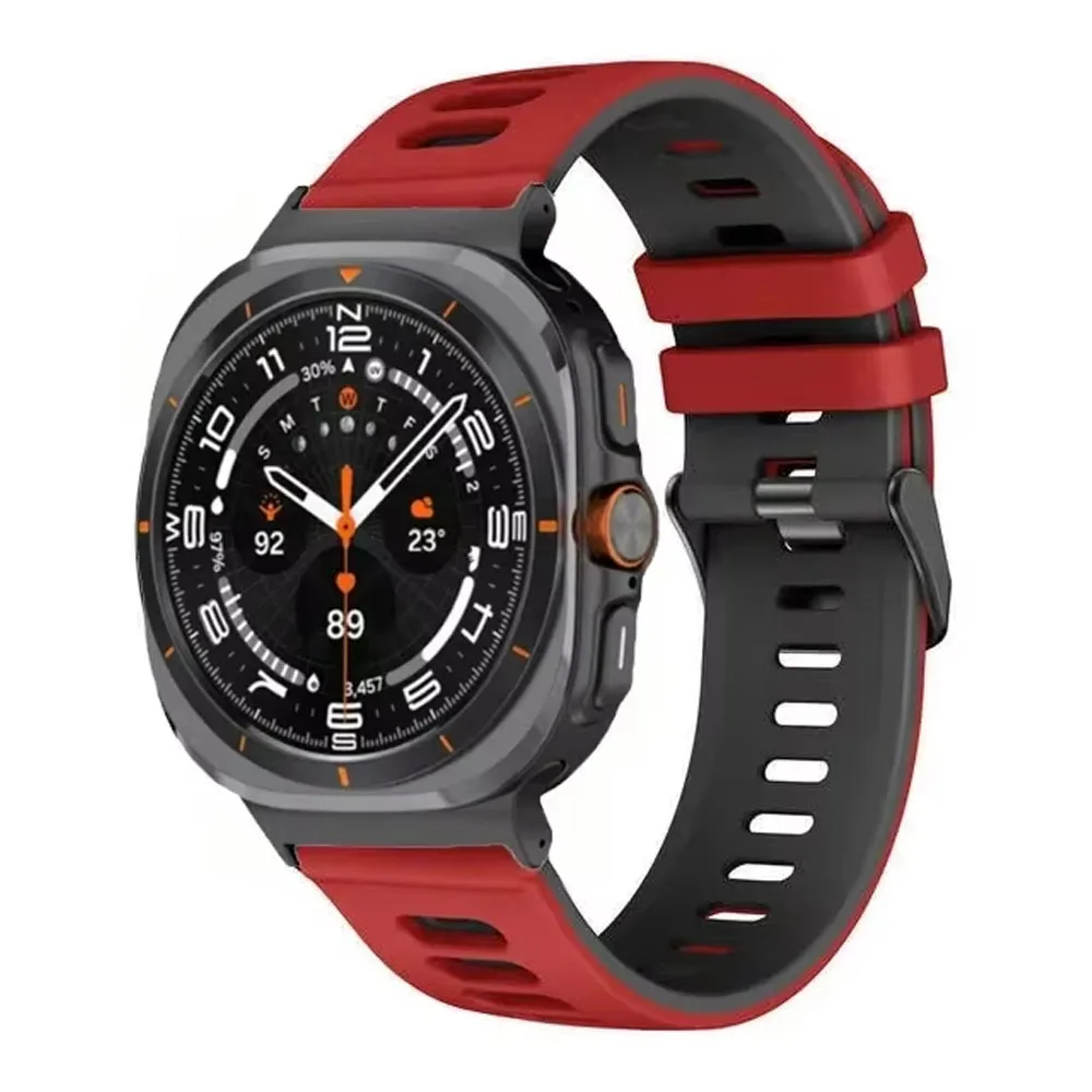 Спортивный силиконовый ремешок для Samsung Galaxy Watch Ultra 2025 47 мм, двухцветный браслет, браслет Galaxy Watch Ultra, аксессуары для ремня