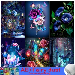 120 colors AB Fairy Dust Diamond Painting Flower Arrival Embroidery Animal Full Square Diamond Mosaic Butterfly Needlework Wall