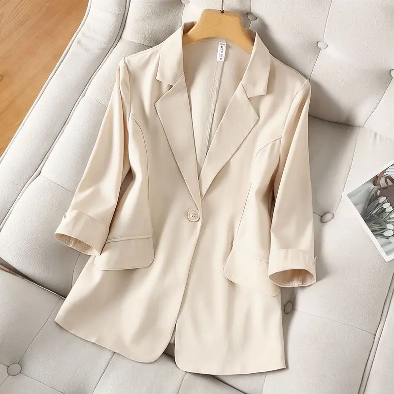 Reine Farbe weibliche schlanke kleine Anzug jacke Frauen Sommer kurze Top Mode Temperament Blazer lässig Sonnenschutz hemd z1024