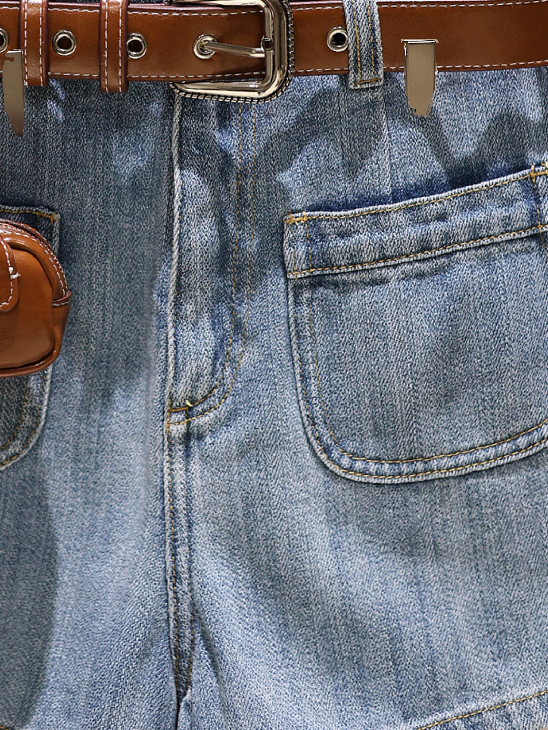 Hochgeschnittene Lässige Blaue Jeans für Damen, Sommermode 2025, Schlankmachend, Vielseitig, Weites Bein, JOOva Marke, Tägliche Kleidung