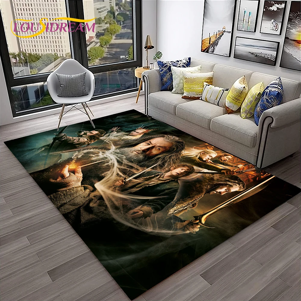 Movie L-Lord of The Rings H-Hobbit  Area Rug,Carpet for Home Living Room Bedroom Sofa Doormat Decor,kids Play Non-slip Floor Mat