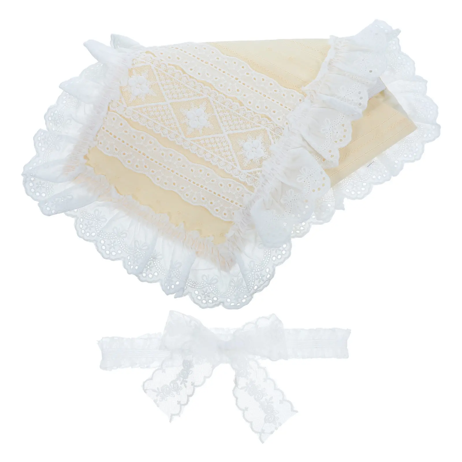 Lace Trim Book Cover Washable Fabric Sleeve Adjustable Bow Tie Hardcover Paperback Notebook Bible Journal Protective Book Cover