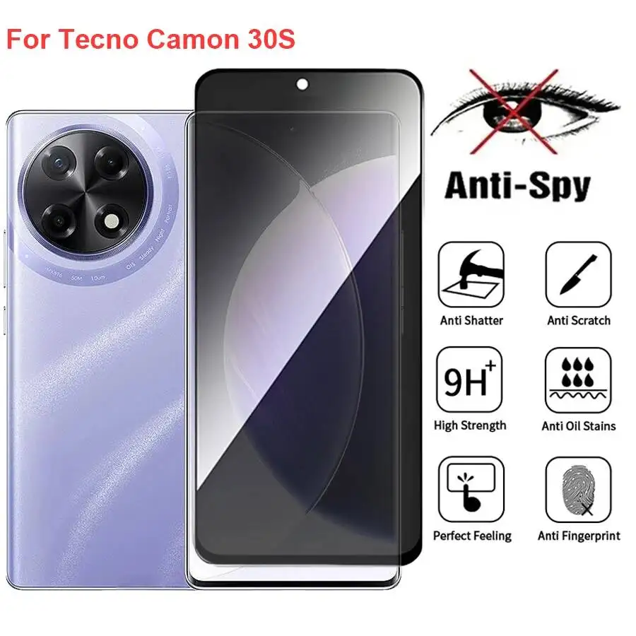 

Camon 30S CLA5 Soft Membrane Tempered Glass Anti-Peeping Privacy Screen Protector For Tecno Camon30sphone Film