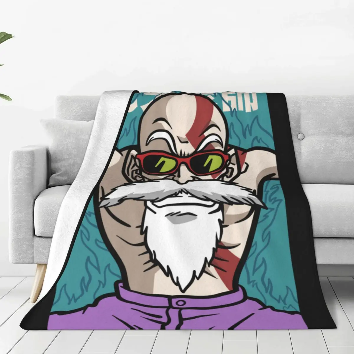 Blankets Flannel Decoration Master Roshi Kame Chun Dragon Ball Breathable Lightweight Thin Throw Blanket for Bedding Quilt