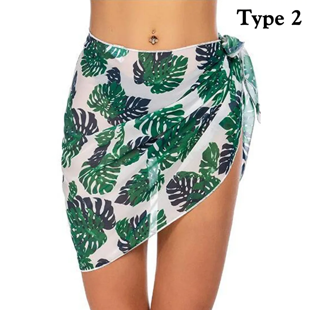 High Waist Chiffon Womens Sarongs Wrap Skirt Coverups Wrap Sheer Chiffon Swimsuit Scarf Cover Soft Beach Short Cover Summer