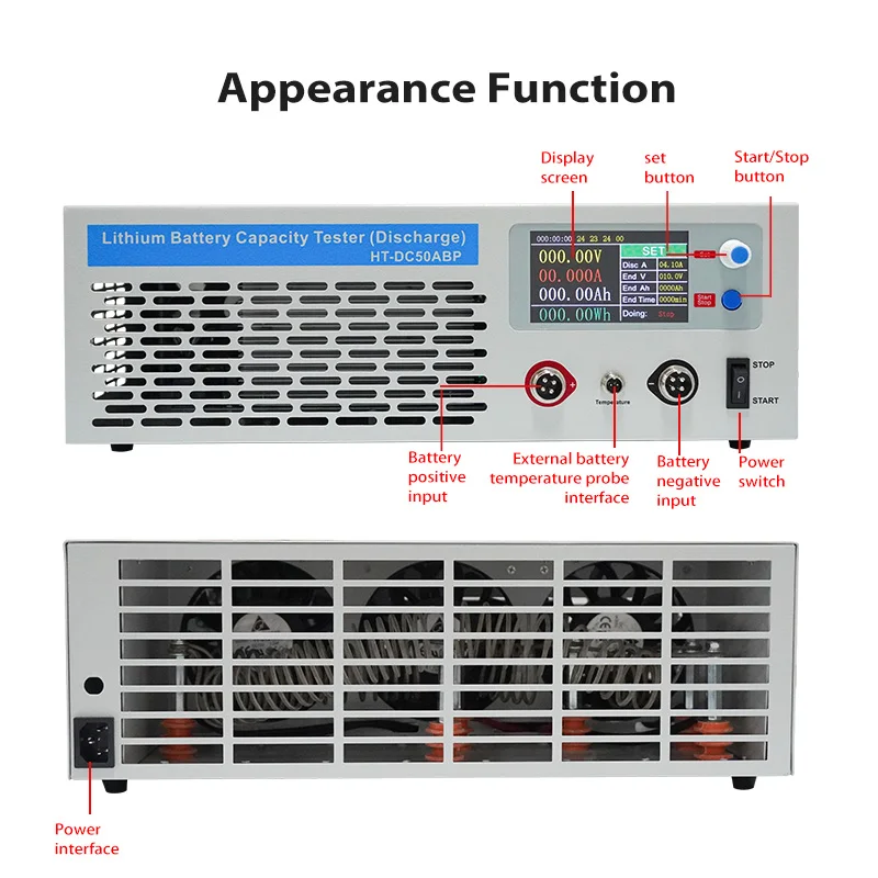 Battery Capacity Tester 5-120V Load Tester Discharger for Lithium/LiFePO4/Lead Acid/Ni-MH Batteries