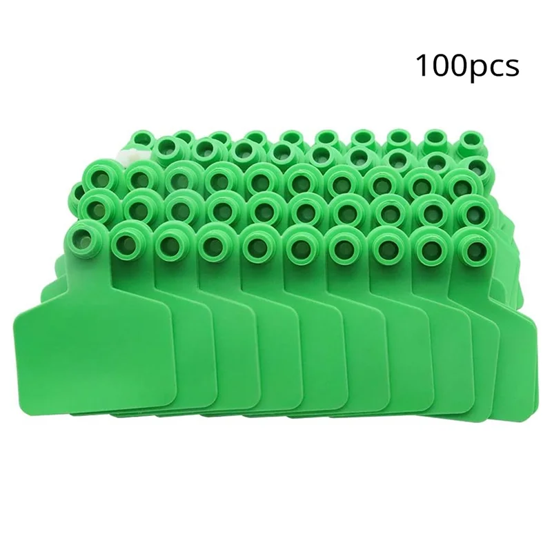 

A84E-Livestock Blank Ear Tags For Cattle Cows Sheep Pig Goats, 100 Pieces TPU Animal Identification Blank Ear Tags