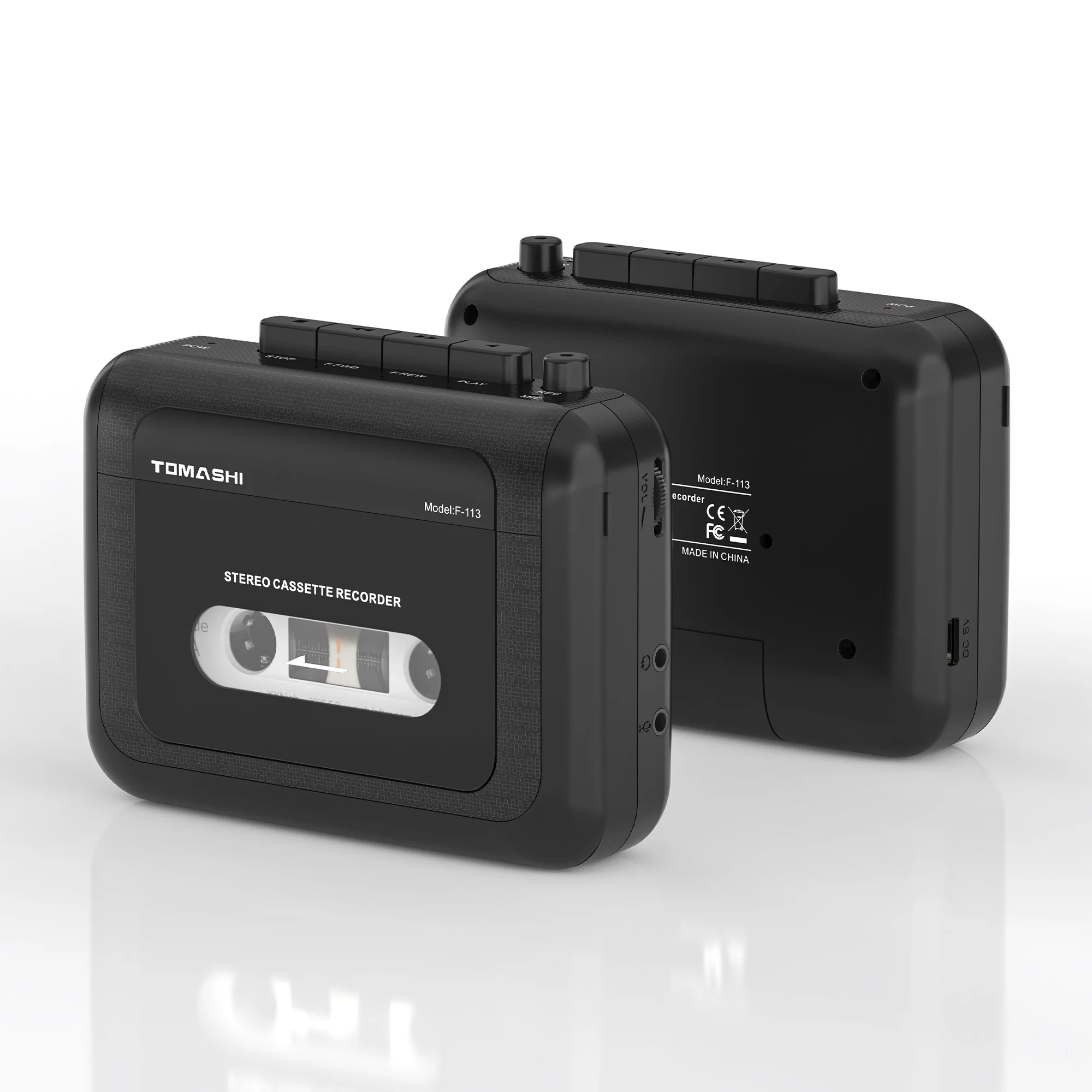 

TOMASHI Portable Stereo Cassette Player Tape Recorder Walkman with Microphone,Headphone Jack-, Cassette Player