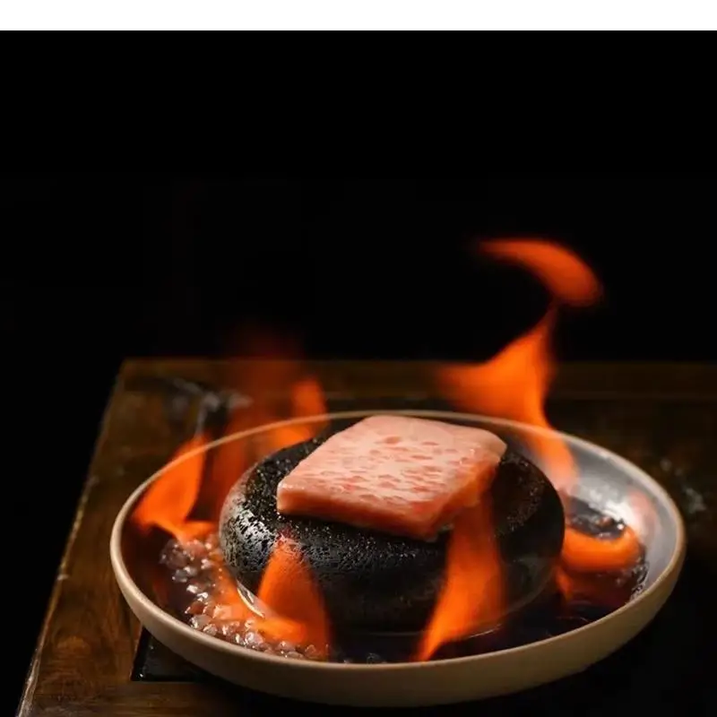 Ceramic Dining Plate Volcano Stone Heating Tableware Sushi Restaurant Molecular Cuisine Specialty