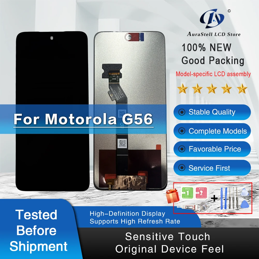 Wyświetlacz AMOLED do Motorola Moto G56 5G, ekran dotykowy LCD z digitizerem, moduł zamienny LCD Moto G56 XT2529-1