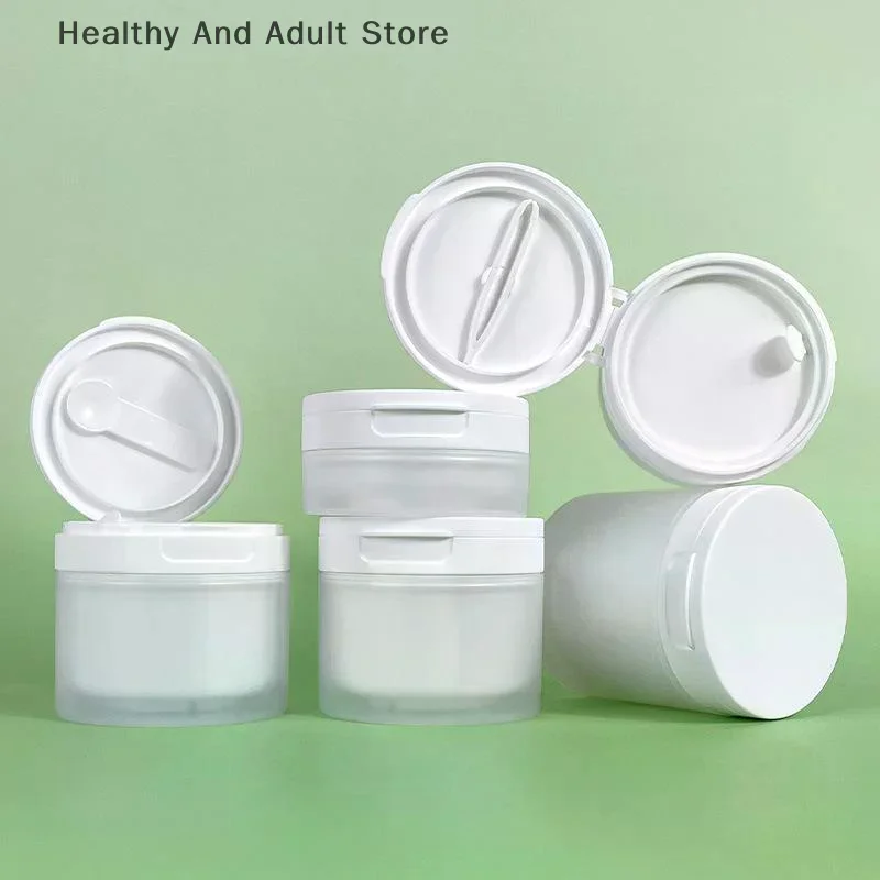 50/120g Flip Cover With Spoon Or Tweezers Refillable Bottles Empty Pot Travel Face Cream Lotion Cosmetic Cotton Makeup Jar