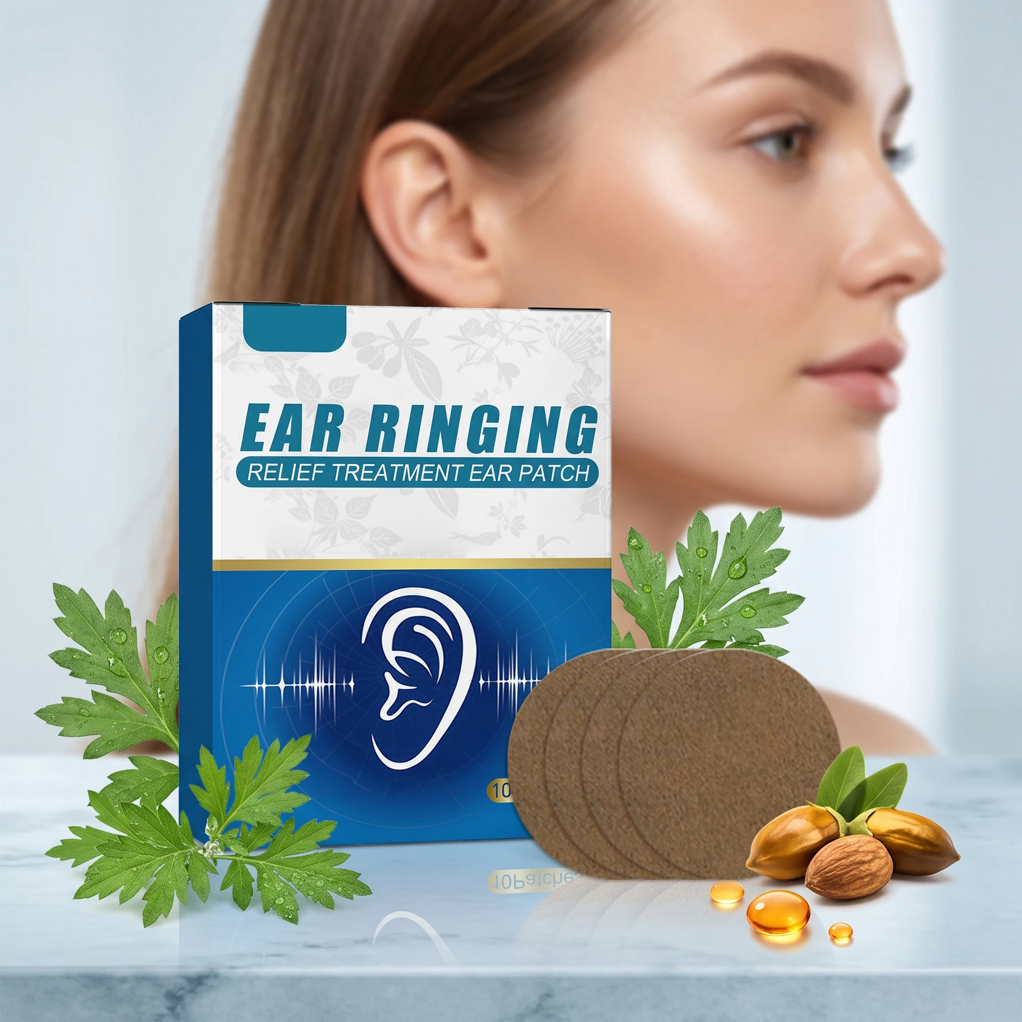 Tinnitus Soothing Patches Skin‑friendly Breathable Alleviate Ear Ringing Buzzing Discomfort Portable External Ear Care Patches