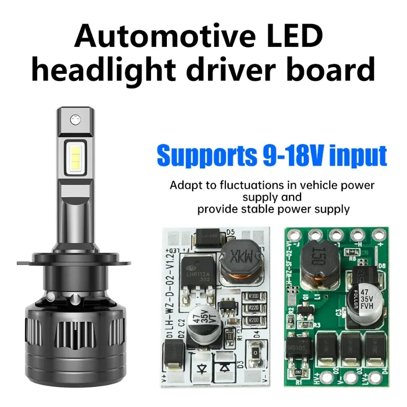 Automotive LED Headlight Driver Board 9-18V to 9V 3A Constant Current Power Supply Stable Brightness