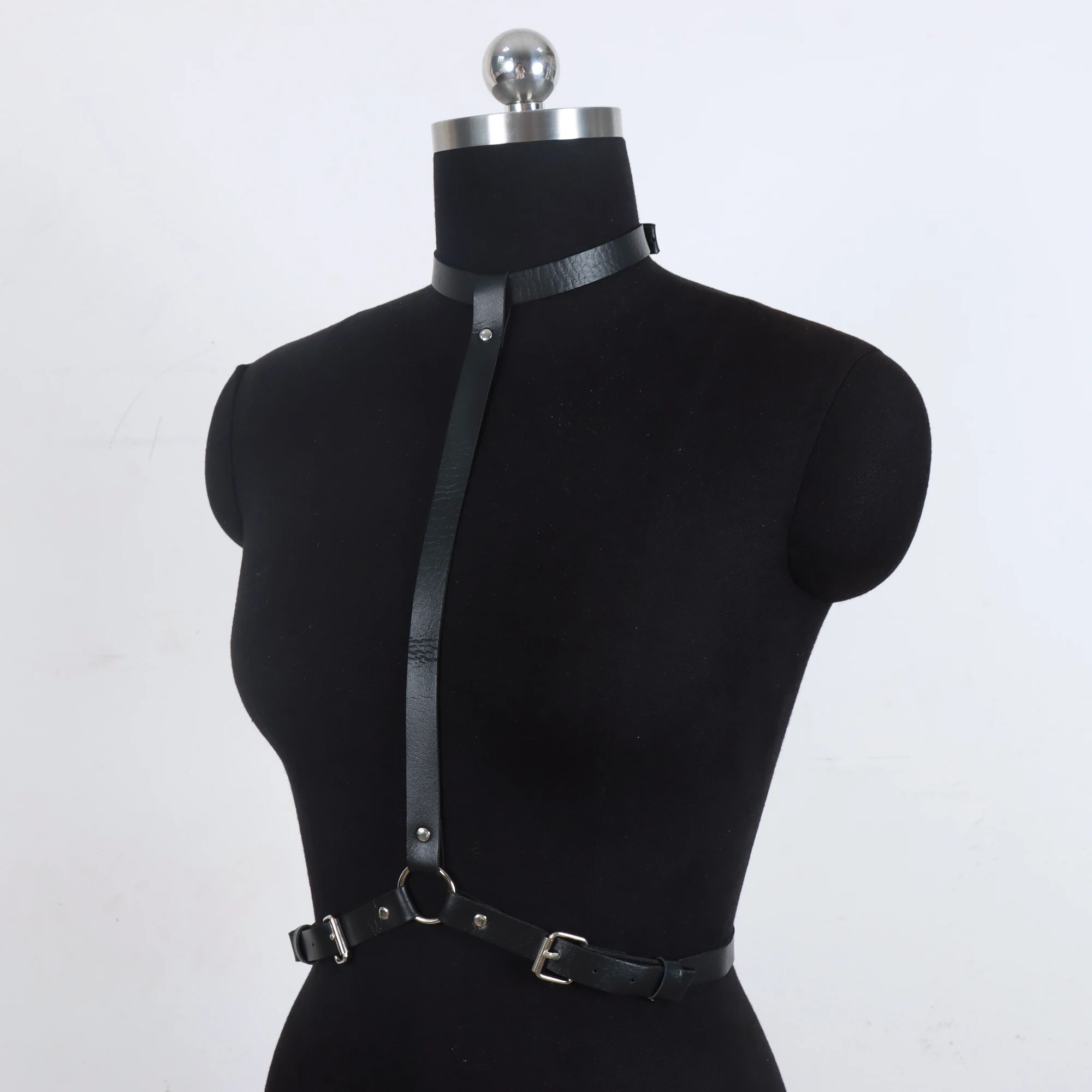 Chest Harness Belt Leather Lingerie Body Harness Bra Women Sexy Bdsm Bondage Lingerie Goth Fetish Clothing Festival Rave Outfit image 4