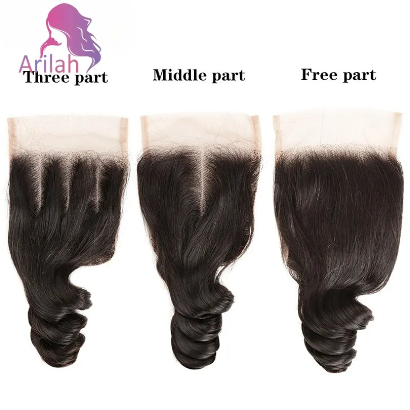 13x4 루즈 웨이브 레이스 클로저 인모 투명 레이스 프리 플러킹 프리 파트 100% 브라질리언 버진 인모 풀 엔드