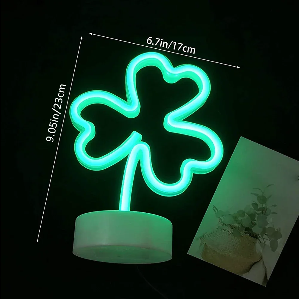 Room Decor Flamingo Clover Coconut Tree Cactus Neon Light Sign LED Night Light USB Or Battery Table Lamp For Home Decorations