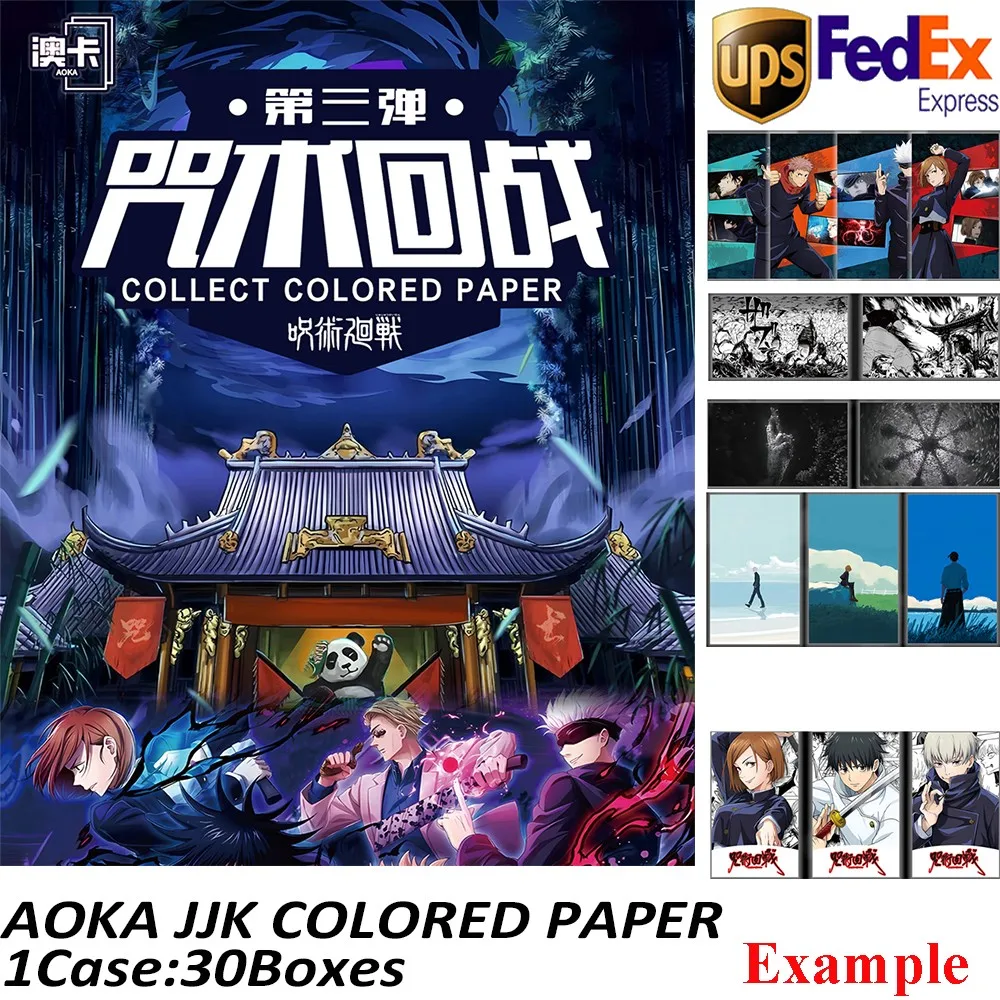 New Jujutsu Kaisen AOKA Wave 3 Color Paper Collection Card Anime Satoru Gojo Itadori Yuji Acrylic Painting Game Cards Toy