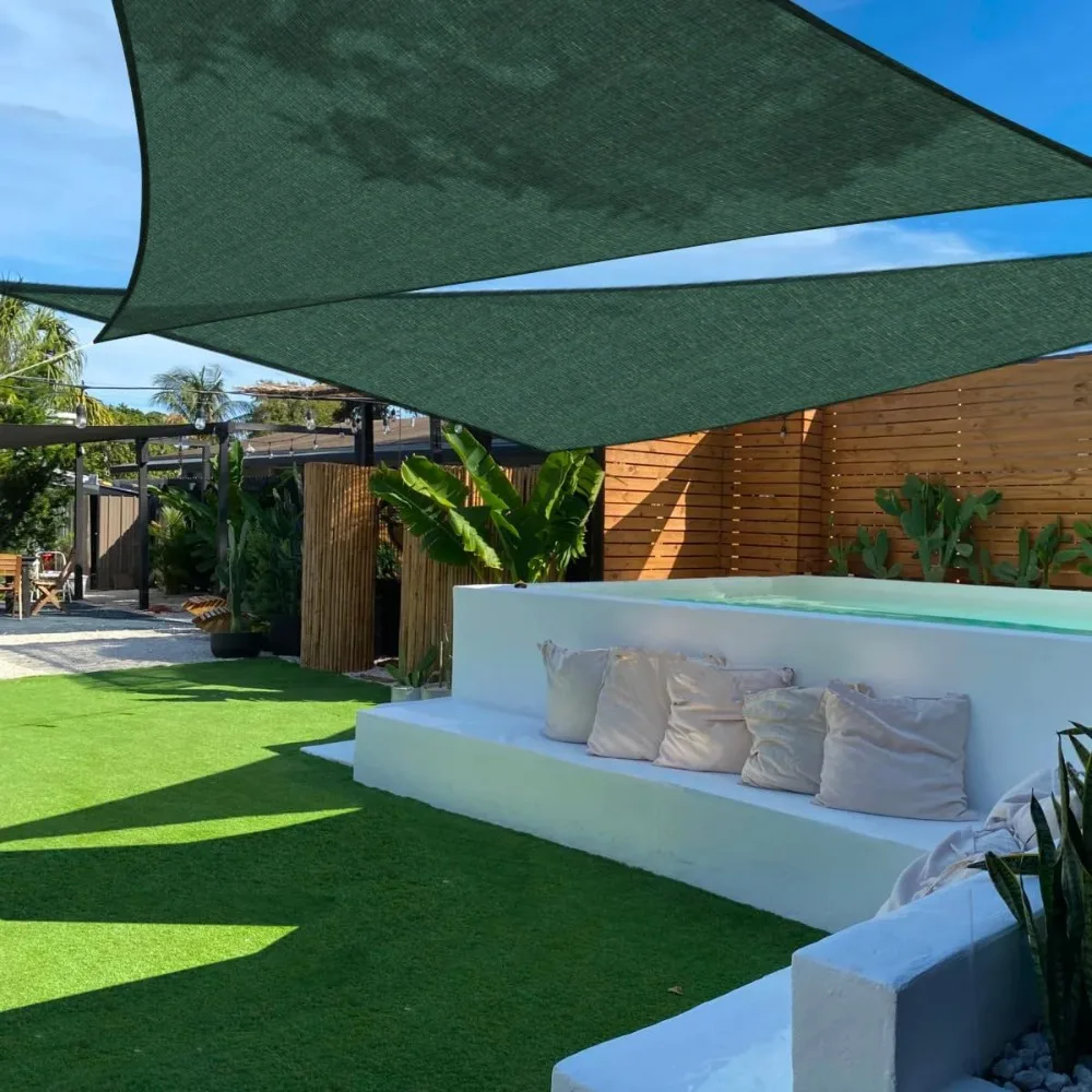 

16' x 16' x 23' Sun Shade Sail Right Triangle Shade Canopy Patio Cover UV Block Permeable Cloth Fabric for Pergola Backyard Por
