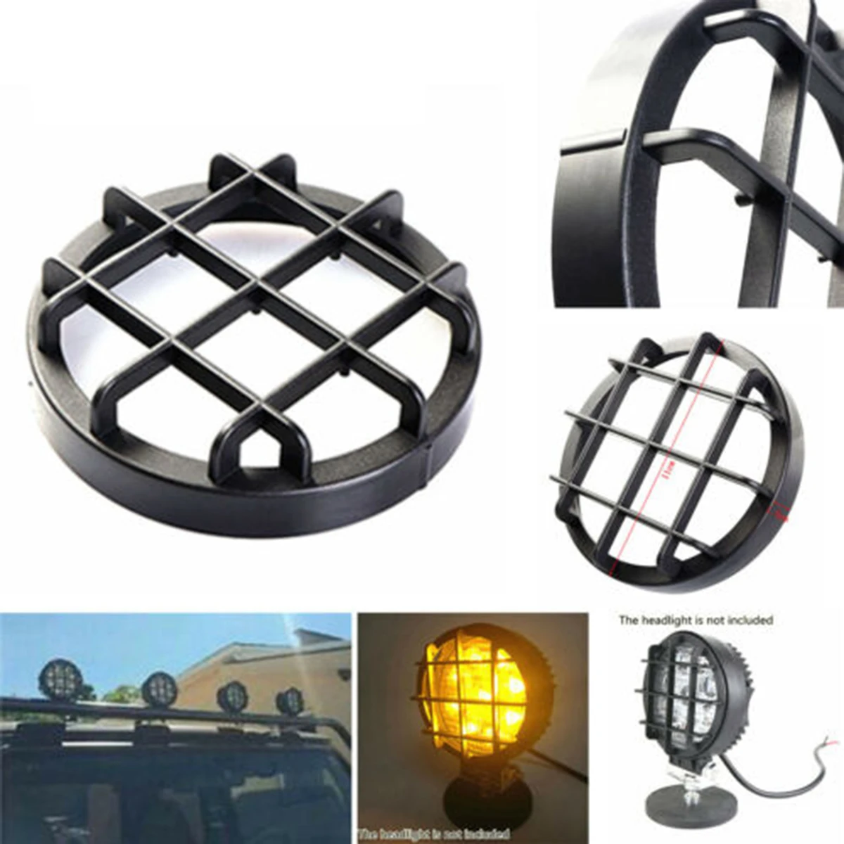 2pcs Round/Square Led Work Light Black Cover Lens Protector Shell for Off-road ATV SUV 4 inch Pods Fog Lamp Driving Headlights