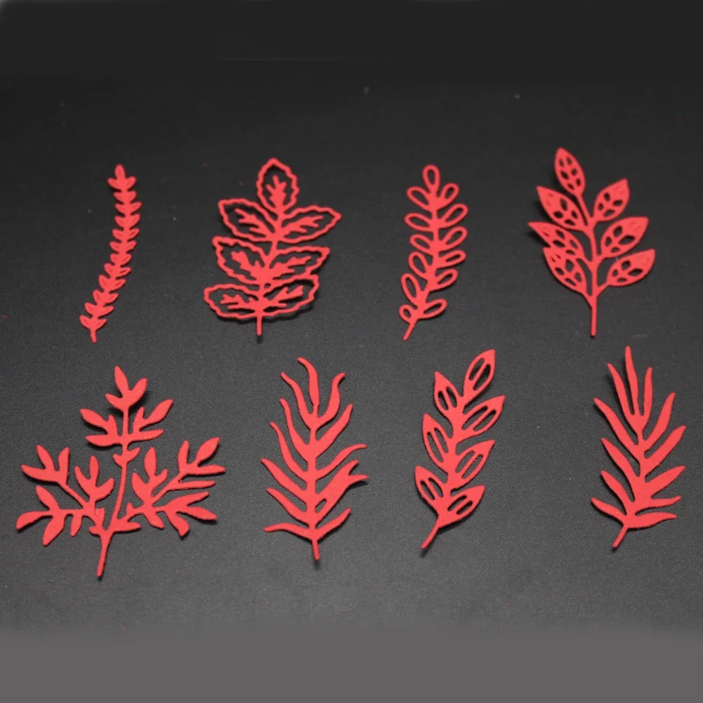 8 pcs leaves Set Frame Metal Cutting Dies DIY Scrapbooking Photo Album Decorative Embossing Stencil Paper Card Crafts