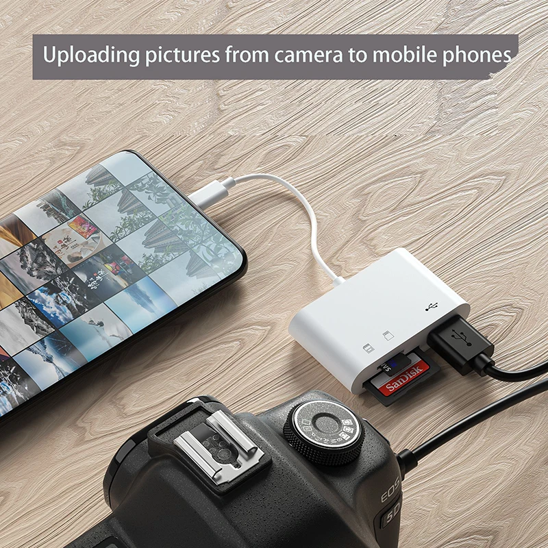 OTG 2.0 Type C Card Reader Adapter for Macbook PC USB-C Android Phone Laptop PC Notebook Micro SD TF USB Disk Memory Card Reader