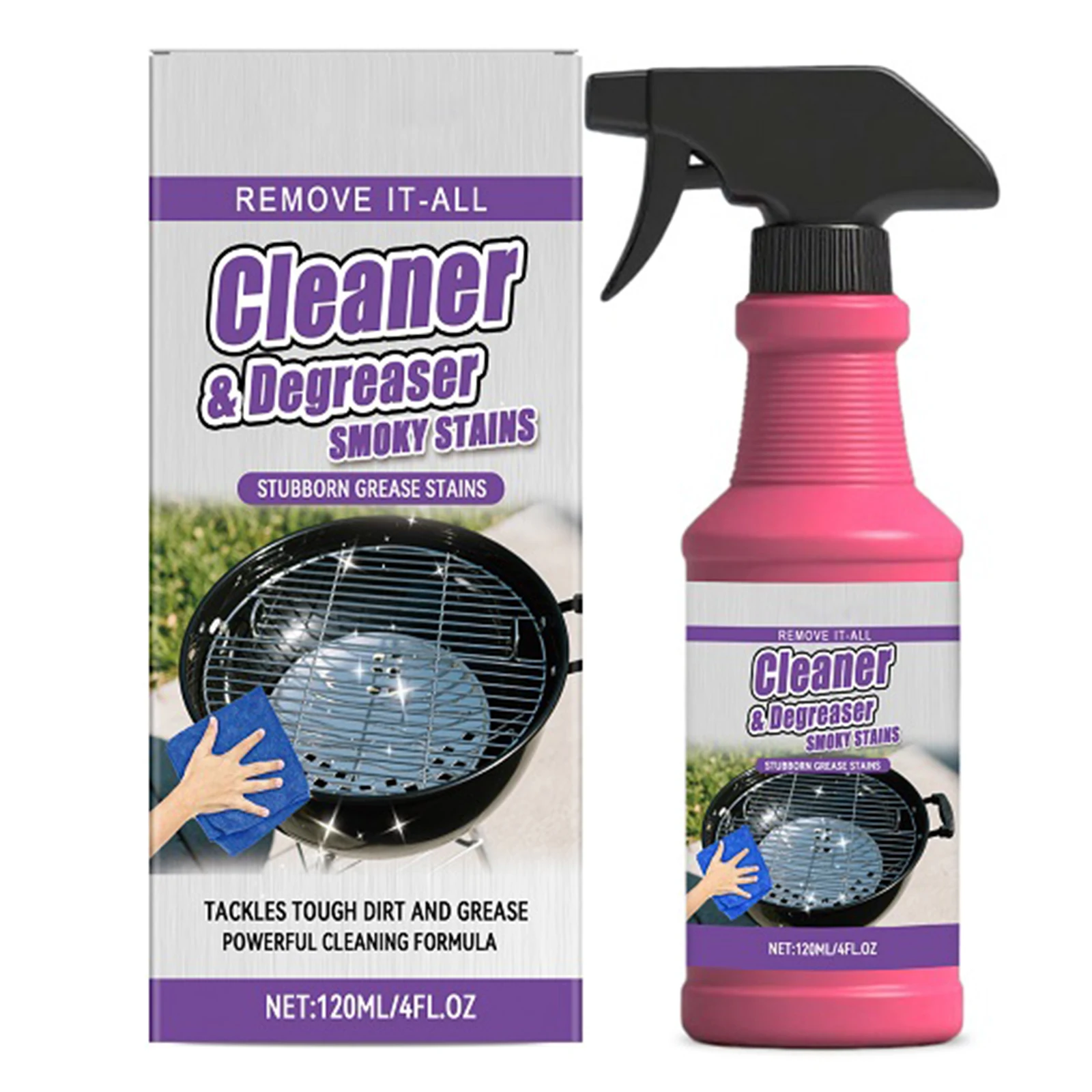 Heavy Duty Grill Degreaser Spray Potent Powerful Foam Cleaner Multi-functional Barbecue Rack Cleaner for Grill Baking Oven