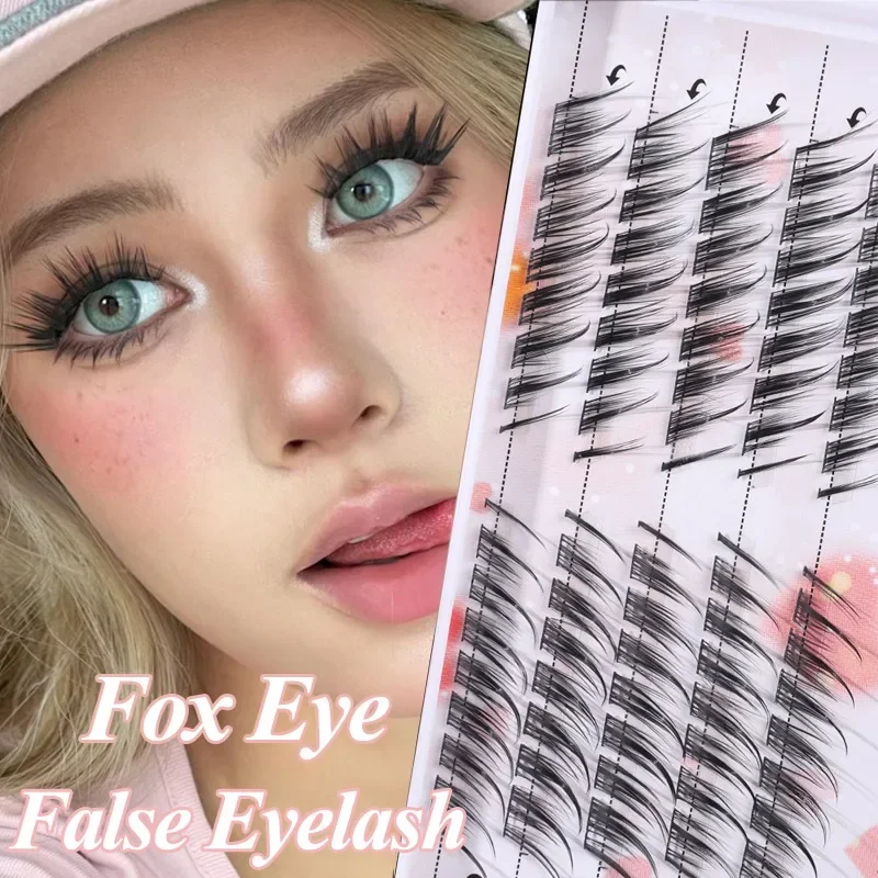 3/5 Rijen Enkele Cluster Valse Wimper Pluizige C Krul Gesegmenteerde Natuurlijke Nertsen Vos Ogen Effect Make Wimpers Extension gereedschap Nieuwe