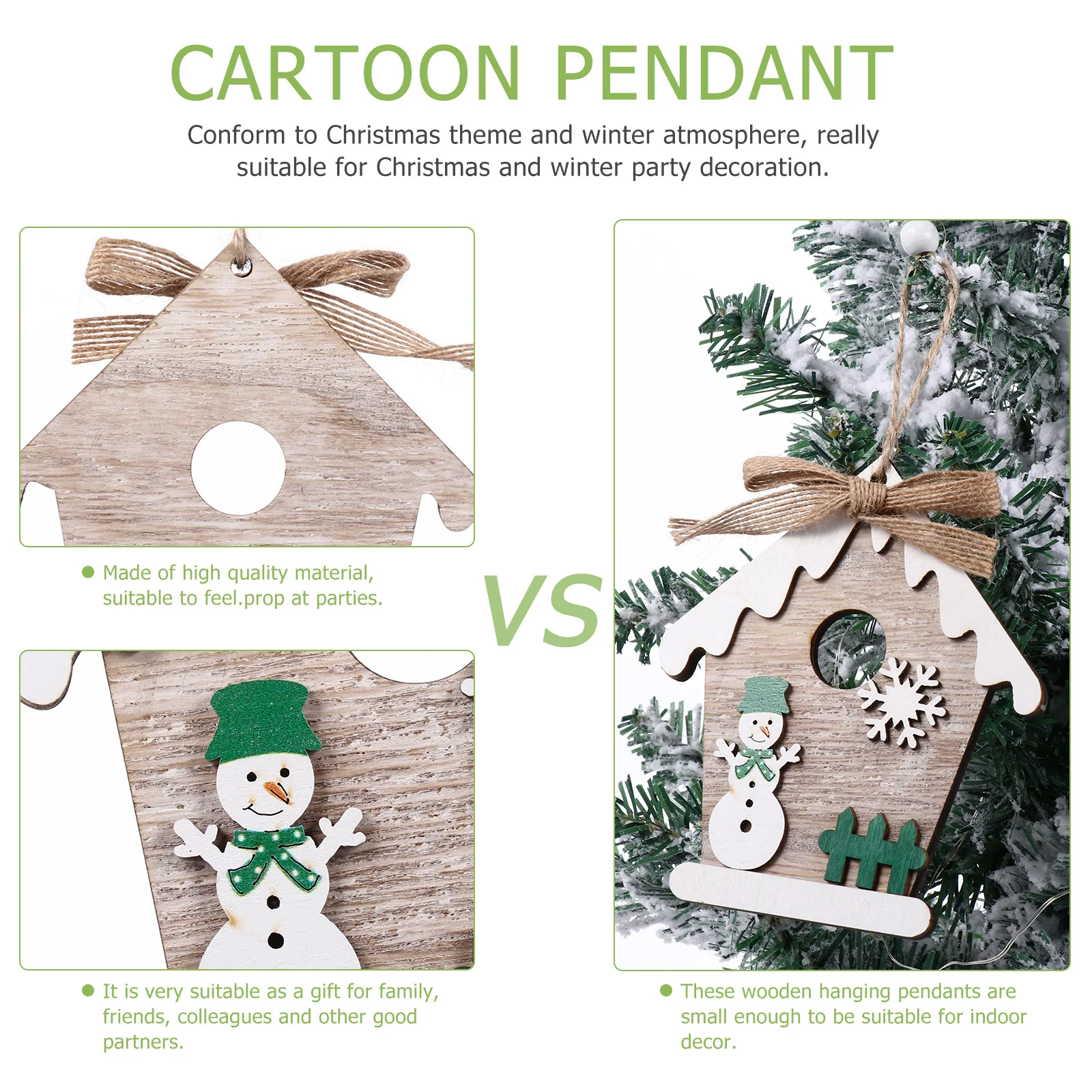 

DIY Accessory Wooden Decorative Pendant Christmas Party Hanging Decor Gift for Family Friends Creative Hanging Pendant