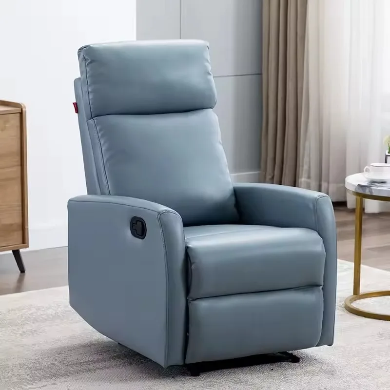 Living Room Apartment Hotel with Modern Manual Lounge Chair with Electrically Adjustable PU Synthetic Leather and Wood Frame