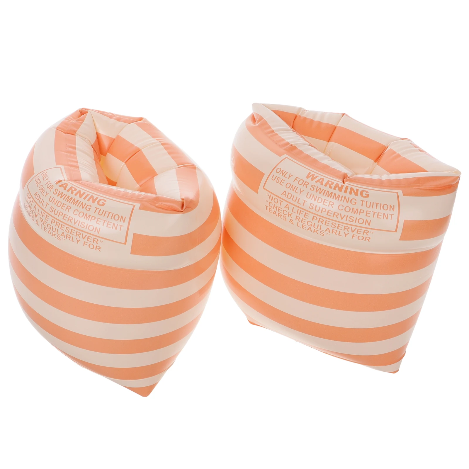 

PVC Inflatable Arm Ring Swimming Armbands Adult Floaties Pool Cylinder Men Women Orange Striped Enhanced Safety Durable Design