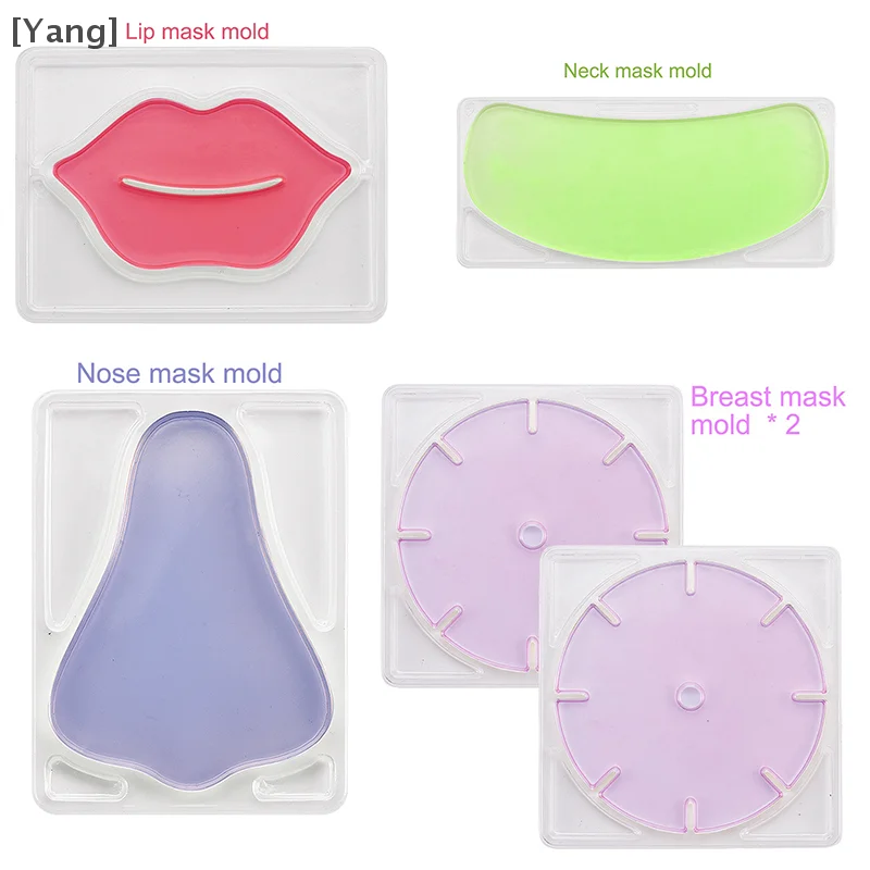 9Pcs/set Transparent ABS Facial Mask Molds Tray Reusable For Fruit Vegetable Mask Maker Machine Maker DIY Eye Lips Facial Mask