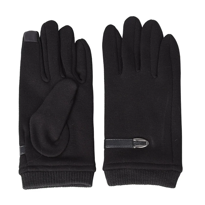 

Men Winter Gloves Touch Screen Autumn Full Finger Black Grey Warm Thermal Windproof Mitten Knitted Cuff Driving Guantes Cycling