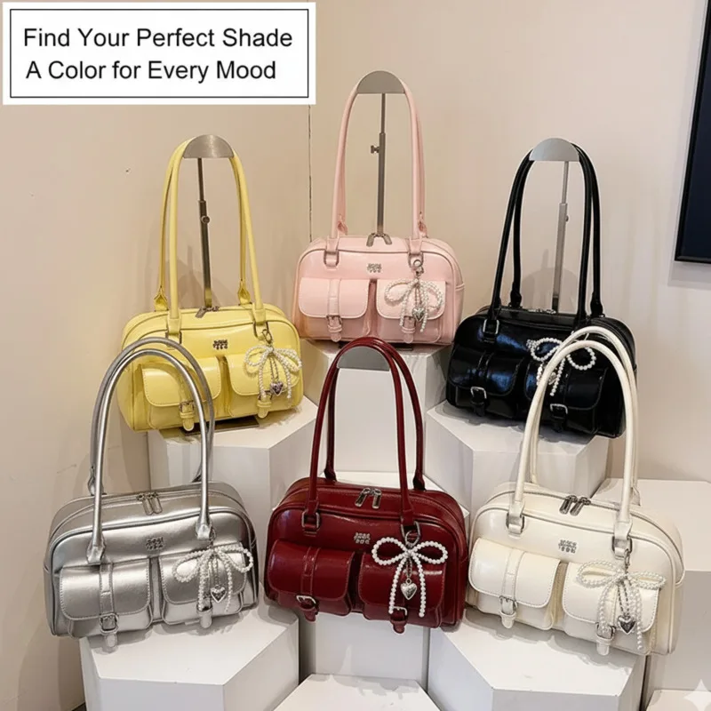 

Корейская большая сумка Y2K Itabag, винтажная сумка на плечо, женская сумка с несколькими карманами, повседневная сумка-тоут под мышками, повседневная пригородная сумка, новинка