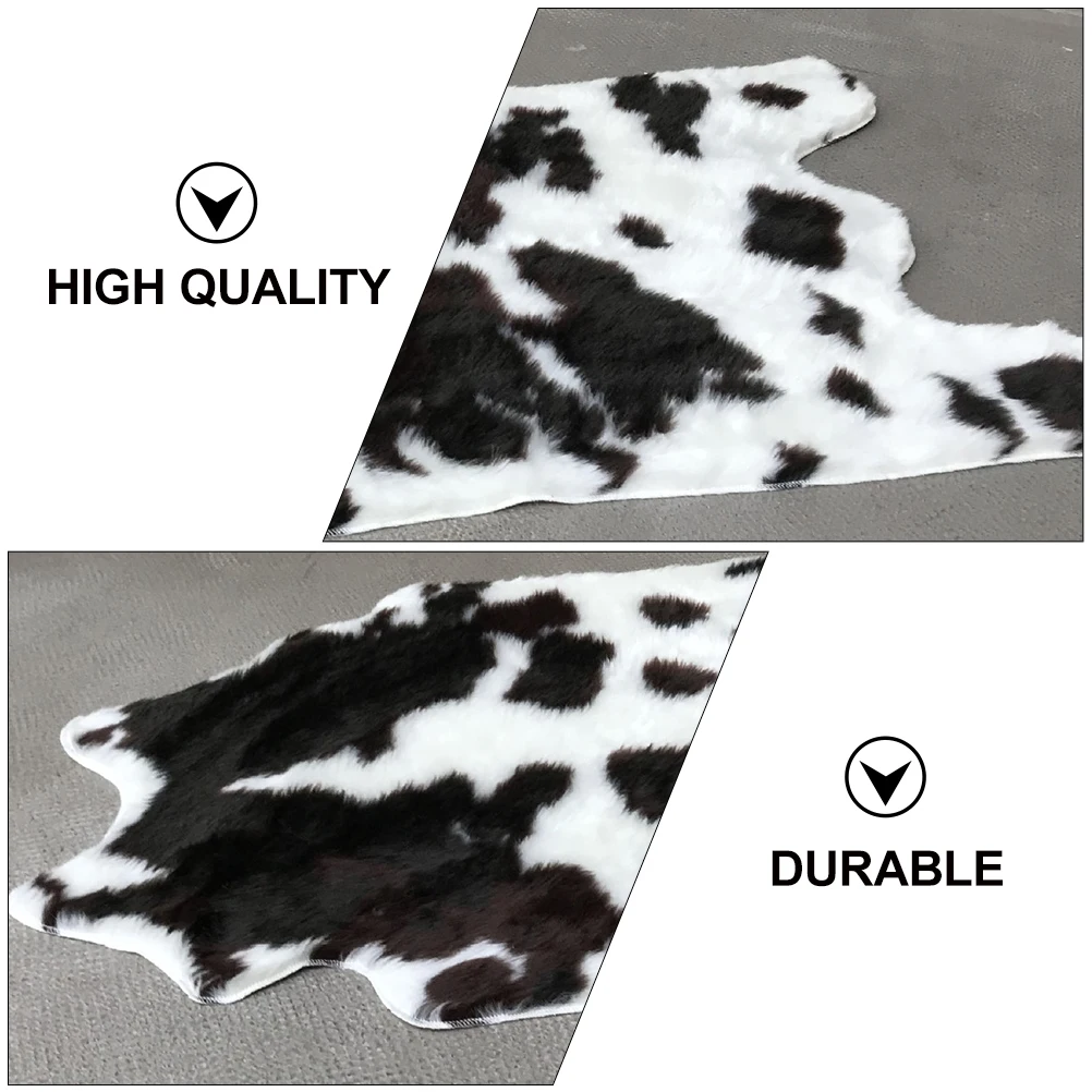 

1pc Pattern Floor Non-Slip Bath Bedroom Living Room Decor Cow Print Mat Cowhide Design Absorbent Machine