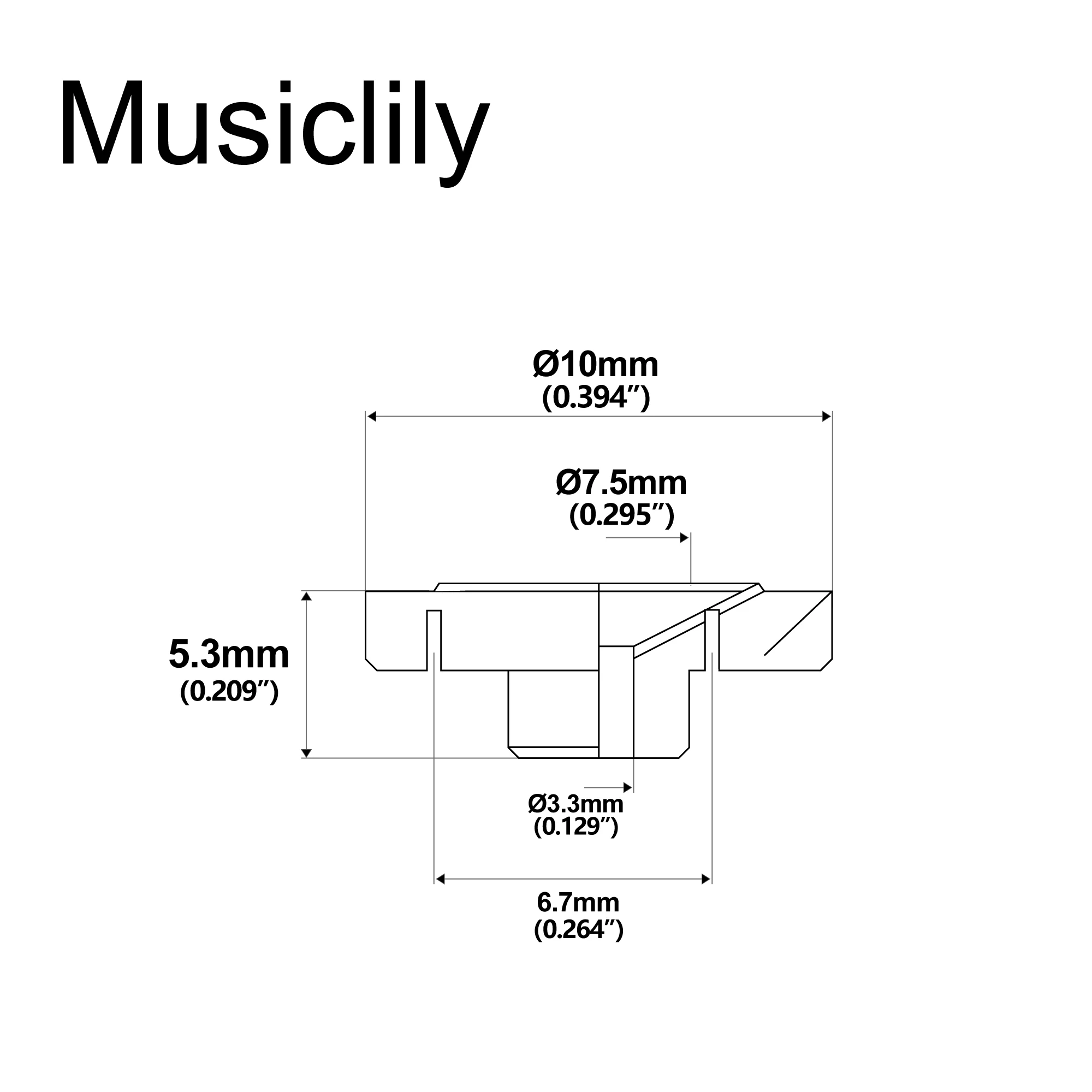 Musiclily Pro Vintage Style Steel 10mm Round Slotted String Retainer Guide Tree for Tele Style Guitar