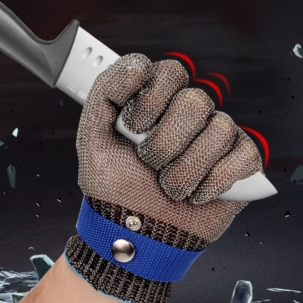 1PC Stainless Steel Level 5 HPPE Cut Gloves Cut Resistant Gloves Working Gloves Metal Mesh Anti Cutting Butcher Kitchen Gloves