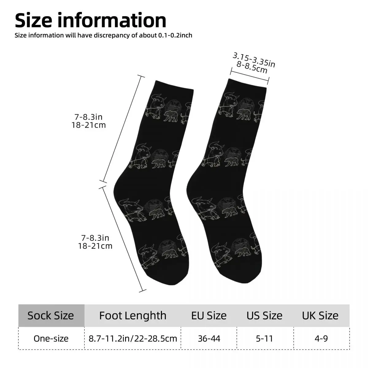 Bull And Bear Socks Harajuku Super Soft Stockings All Season Long Socks Accessories for Unisex Birthday Present