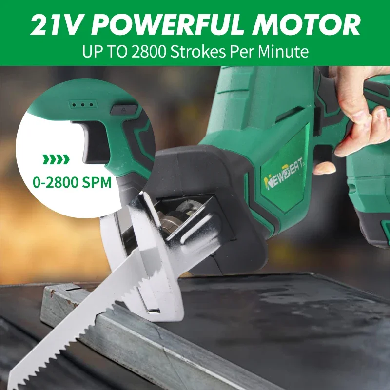 NewBeat Cordless Reciprocating Saw Blades Lithium Battery Hand Tool Sets Wireless Electric Saber Saws